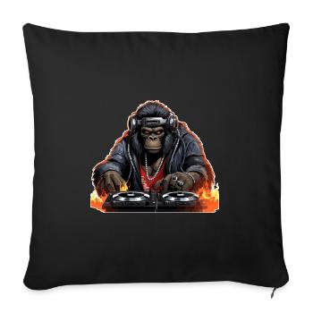DJ Gorilla - Sofakissenbezug 45 x 45 cm - Schwarz - Vorne