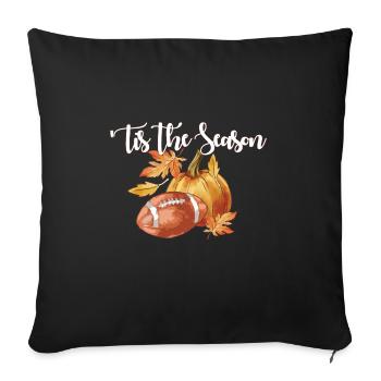 Joyeux Thanksgiving Pumpkin Spice Football Tis Le - Housse de coussin décorative 45 x 45 cm - noir - Devant
