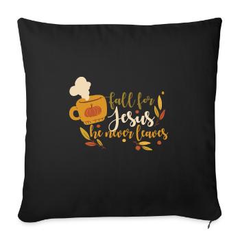 Tomber amoureux de Jésus Bible religieuse chrétienne croyante - Housse de coussin décorative 45 x 45 cm - noir - Devant