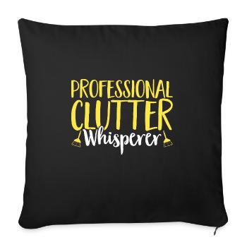 Aide domestique, femme de ménage, femme de ménage - Housse de coussin décorative 45 x 45 cm - noir - Devant