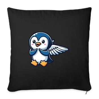 Celestial Penguin Wings - Sofa pillowcase 17,3'' x 17,3'' (45 x 45 cm) - black - Front
