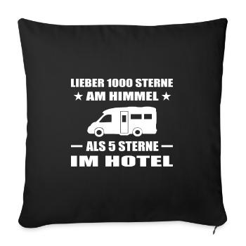 Camping - Sofakissenbezug 45 x 45 cm - Schwarz - Vorne
