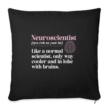 Neurology, Nurse, Brain, Neurologist - Sofa pillowcase 17,3'' x 17,3'' (45 x 45 cm) - black - Front