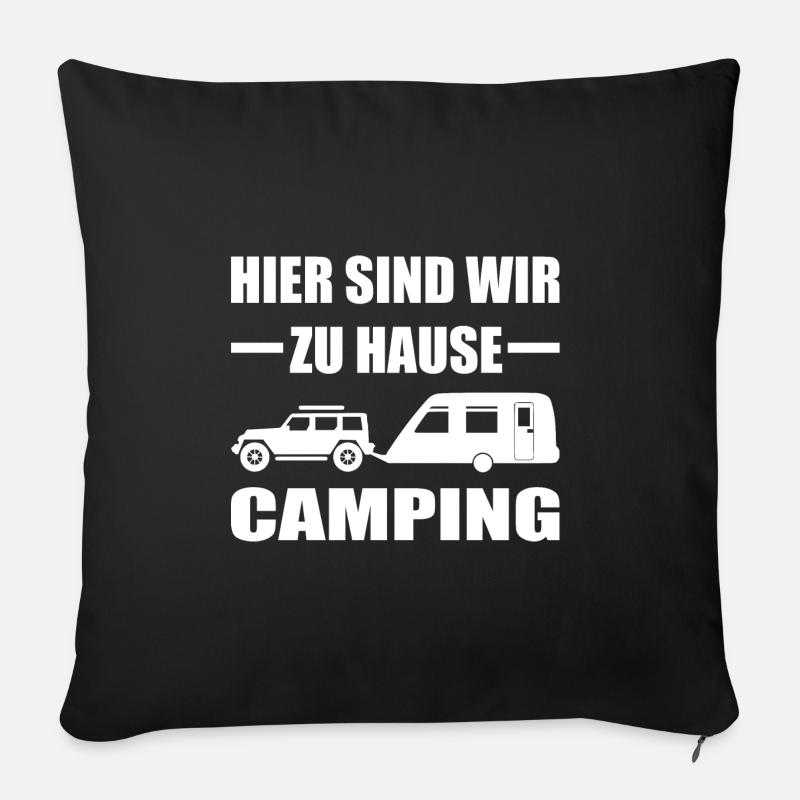 Camping - Sofakissenbezug 45 x 45 cm - Schwarz