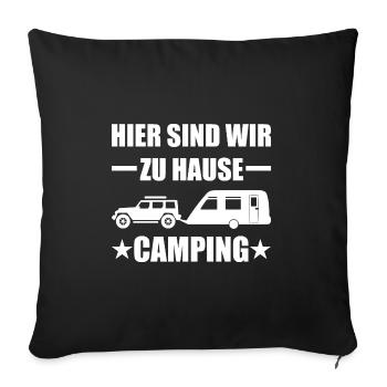 Camping - Sofakissenbezug 45 x 45 cm - Schwarz - Vorne