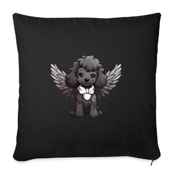 Black Poodle Angel - Cute dog with - Sofa pillowcase 17,3'' x 17,3'' (45 x 45 cm) - black - Front