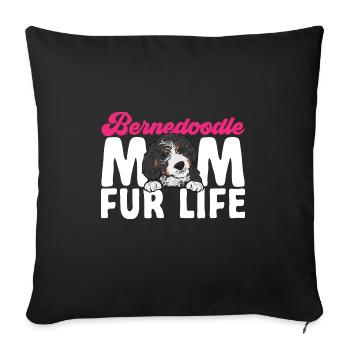 Bernedoodle Dog - Sofa pillowcase 17,3'' x 17,3'' (45 x 45 cm) - black - Front