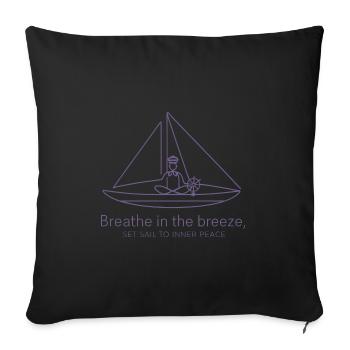 Sailing Sailboat Silhouette Minimalist - Sofa pillowcase 17,3'' x 17,3'' (45 x 45 cm) - black - Front