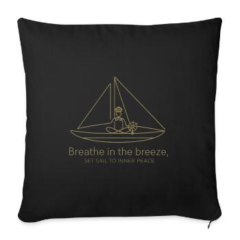 Sailing Sailboat Silhouette Minimalist - Sofa pillowcase 17,3'' x 17,3'' (45 x 45 cm) - black - Front