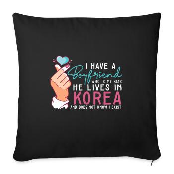 J’ai un petit ami Kpop Idol Fan K Drama Lover I - Housse de coussin décorative 45 x 45 cm - noir - Devant