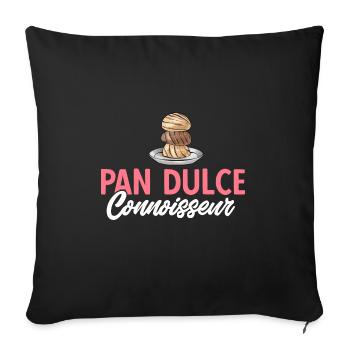 Concha Hispanic Mexican Pan Dulce - Sofa pillowcase 17,3'' x 17,3'' (45 x 45 cm) - black - Front