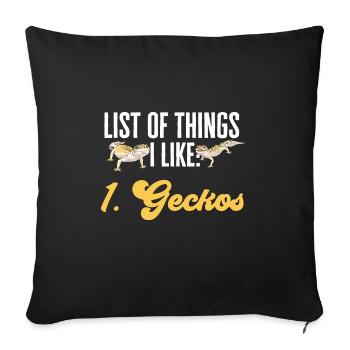 Leopard Gecko Reptile Pet Gecko - Sofa pillowcase 17,3'' x 17,3'' (45 x 45 cm) - black - Front