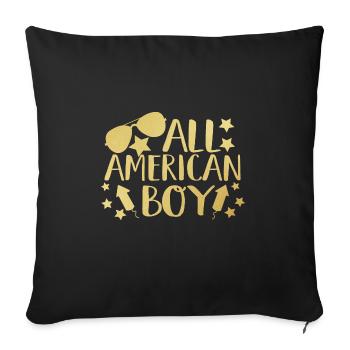 all american boy 4th of July - Sofa pillowcase 17,3'' x 17,3'' (45 x 45 cm) - black - Front