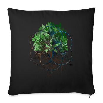 Tree of Small - Sofa pillowcase 17,3'' x 17,3'' (45 x 45 cm) - black - Front