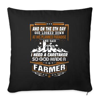 God Made A Farmer - Sofa pillowcase 17,3'' x 17,3'' (45 x 45 cm) - black - Front