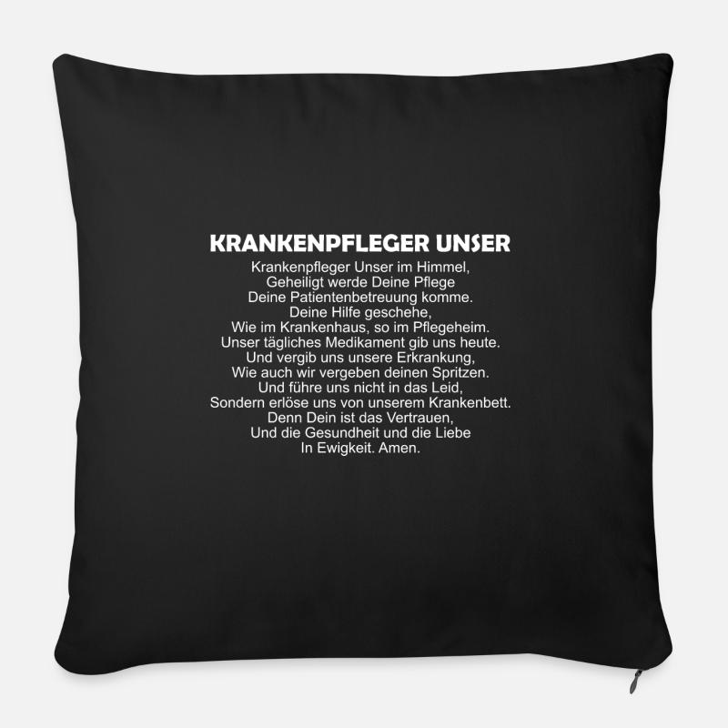 Krankenpfleger Krankenschwester Pflege Geschenk - Sofakissenbezug 45 x 45 cm - Schwarz