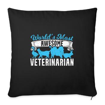 Weltbester Tierarzt - Sofakissenbezug 45 x 45 cm - Schwarz - Vorne