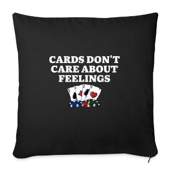 Les cartes ne se soucient pas de Feelings Poker Casino - Housse de coussin décorative 45 x 45 cm - noir - Devant