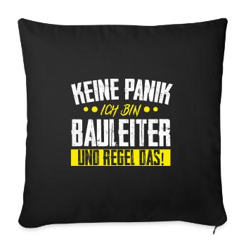 Bauleiter Bauaufsicht Bauleitung Geschenk - Sofakissenbezug 45 x 45 cm - Schwarz - Vorne