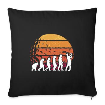 Évolution du golf du singe aux hommes BBall Lovers - Housse de coussin décorative 45 x 45 cm - noir - Devant