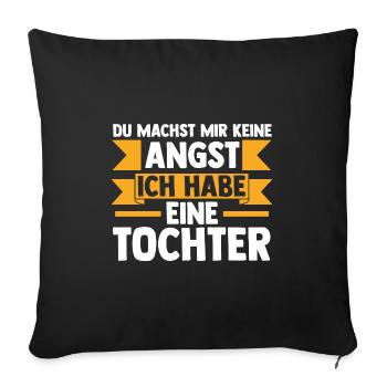 Papa Tochter Vater Geschenk - Sofakissenbezug 45 x 45 cm - Schwarz - Vorne