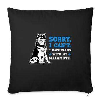 Alaskan Malamute Dog - Sofa pillowcase 17,3'' x 17,3'' (45 x 45 cm) - black - Front