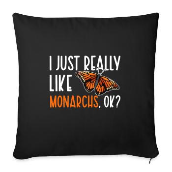 Monarque papillon monarque américain papillon monarque - Housse de coussin décorative 45 x 45 cm - noir - Devant