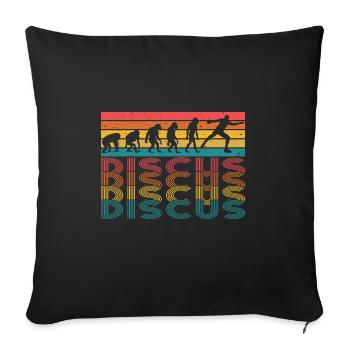 Diskus Athlete Vintage Retro Discus Werfer - Sofakissenbezug 45 x 45 cm - Schwarz - Vorne