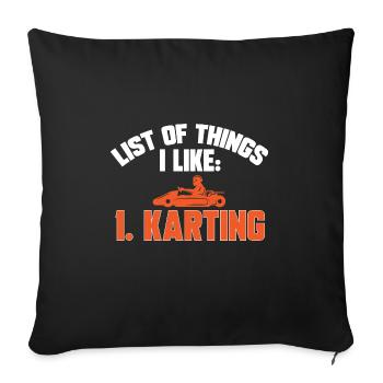Go Kart Racing Karting Karting - Sofa pillowcase 17,3'' x 17,3'' (45 x 45 cm) - black - Front