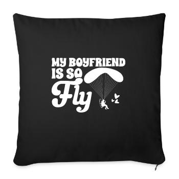 Paramoteur Parapente motorisé - Housse de coussin décorative 45 x 45 cm - noir - Devant
