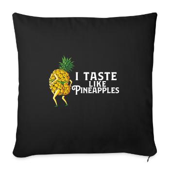 Plage tropicale J’ai le goût de l’échangiste aux ananas - Housse de coussin décorative 45 x 45 cm - noir - Devant
