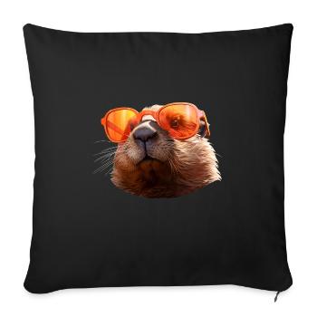 Castor - Housse de coussin décorative 45 x 45 cm - noir - Devant