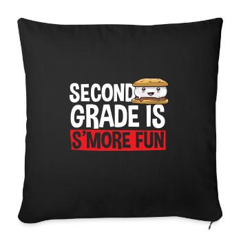 S'more Campfire Marshmallow Camping - Housse de coussin décorative 45 x 45 cm - noir - Devant