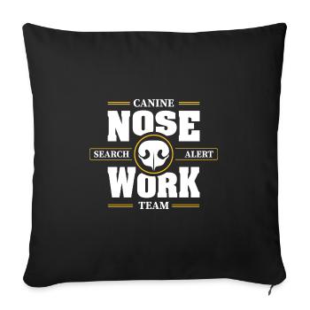 NOSE WORK Team Search Dog Nose Work Dogs Dog - Sofa pillowcase 17,3'' x 17,3'' (45 x 45 cm) - black - Front