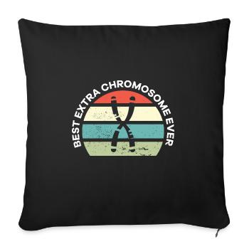Meilleure sensibilisation au syndrome de Down sur les chromosomes supplémentaires de tous les temps - Housse de coussin décorative 45 x 45 cm - noir - Devant