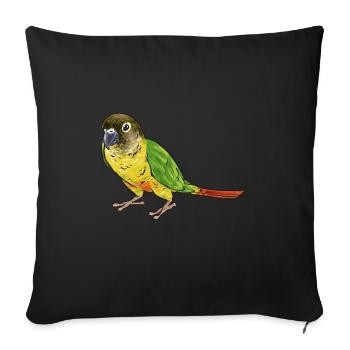 Perruche Molina Perroquet Perruche oiseau - Housse de coussin décorative 45 x 45 cm - noir - Devant