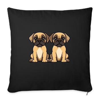 Bullmastiff Dog Comic - Sofa pillowcase 17,3'' x 17,3'' (45 x 45 cm) - black - Front