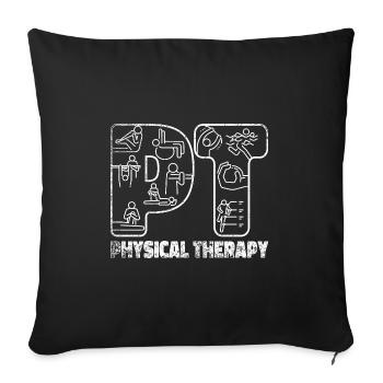 Physio practice physiotherapy - Sofa pillowcase 17,3'' x 17,3'' (45 x 45 cm) - black - Front