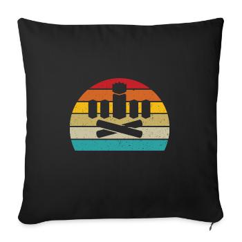 Kubb retro sunset kubb yard game player - Sofa pillowcase 17,3'' x 17,3'' (45 x 45 cm) - black - Front