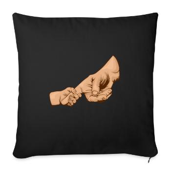 Holding Hands, Hand Hold, Dad, Mom, Child - Sofa pillowcase 17,3'' x 17,3'' (45 x 45 cm) - black - Front