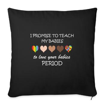 LBGT Drapeau Gay Pride Humain - Housse de coussin décorative 45 x 45 cm - noir - Devant