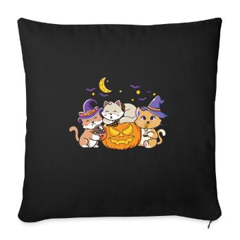 Halloween Cat Witch - Sofa pillowcase 17,3'' x 17,3'' (45 x 45 cm) - black - Front