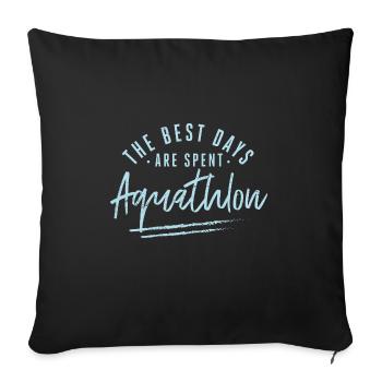 Les meilleurs jours sont passés Énonciations d'aquathlon Courir et - Housse de coussin décorative 45 x 45 cm - noir - Devant
