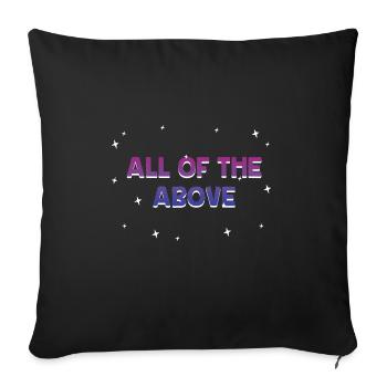 Toute la fierté bisexuelle LGBTQ Bi ci-dessus - Housse de coussin décorative 45 x 45 cm - noir - Devant