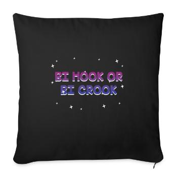 Bi Hook or Bi Crook Bisexual LGBTQ Bi Pride LGBT - Sofa pillowcase 17,3'' x 17,3'' (45 x 45 cm) - black - Front