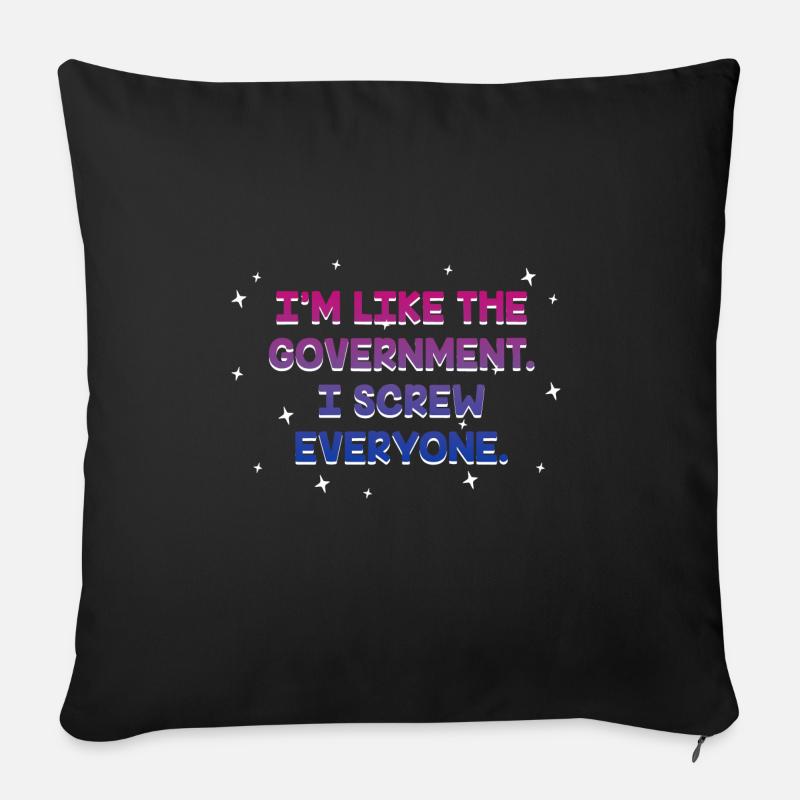 I Screw Everyone Bisexual Funny Bi Humor LGBTQ - Sofakissenbezug 45 x 45 cm - Schwarz