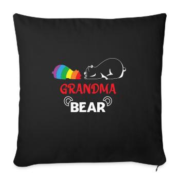 LBGT Flag Gay Pride Human Grandma Bear - Sofa pillowcase 17,3'' x 17,3'' (45 x 45 cm) - black - Front