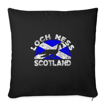 Grunge Nessie Loch Ness Schottland Flagge - Sofakissenbezug 45 x 45 cm - Schwarz - Vorne
