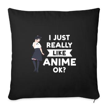 Anime merch Anime Anime Merchandise Geschenk - Sofakissenbezug 45 x 45 cm - Schwarz - Vorne