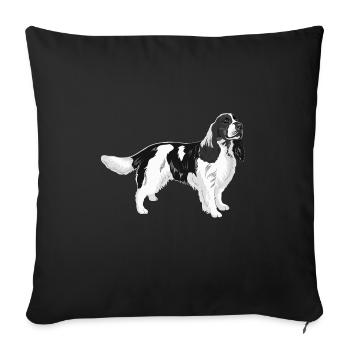 Cadeau de chien Springer Spaniel anglais - Housse de coussin décorative 45 x 45 cm - noir - Devant